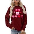 thumbnail image 1 of Erwazi Valentines Sweatshirts for Women Heart Graphic Pullover Crewneck Long Sleeve Tops, 1 of 5