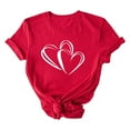 thumbnail image 1 of Erwazi Valentines T-Shirt Print Graphic Tees Cute Heart Shirts Casual Short Sleeve Crewneck Tee Top, 1 of 5