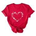 thumbnail image 1 of Erwazi Valentines T-Shirt Print Graphic Tees Cute Heart Shirts Casual Short Sleeve Crewneck Tee Top, 1 of 5