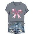 thumbnail image 1 of Erwazi Valentines T-Shirts for Womens Love Bow Heart Printed Casual Crew Neck Short Sleeve Tees Tees Tops Valentine Gifts Clothes, 1 of 6