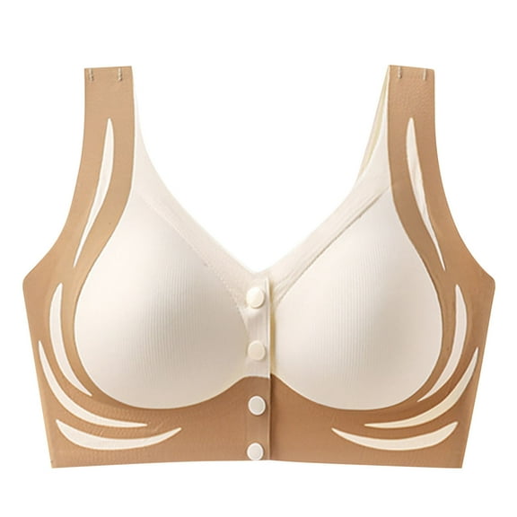 Erwazi Wireless Bras for Women Semi Fixed Bra Front Clousure No Underwire Bralette