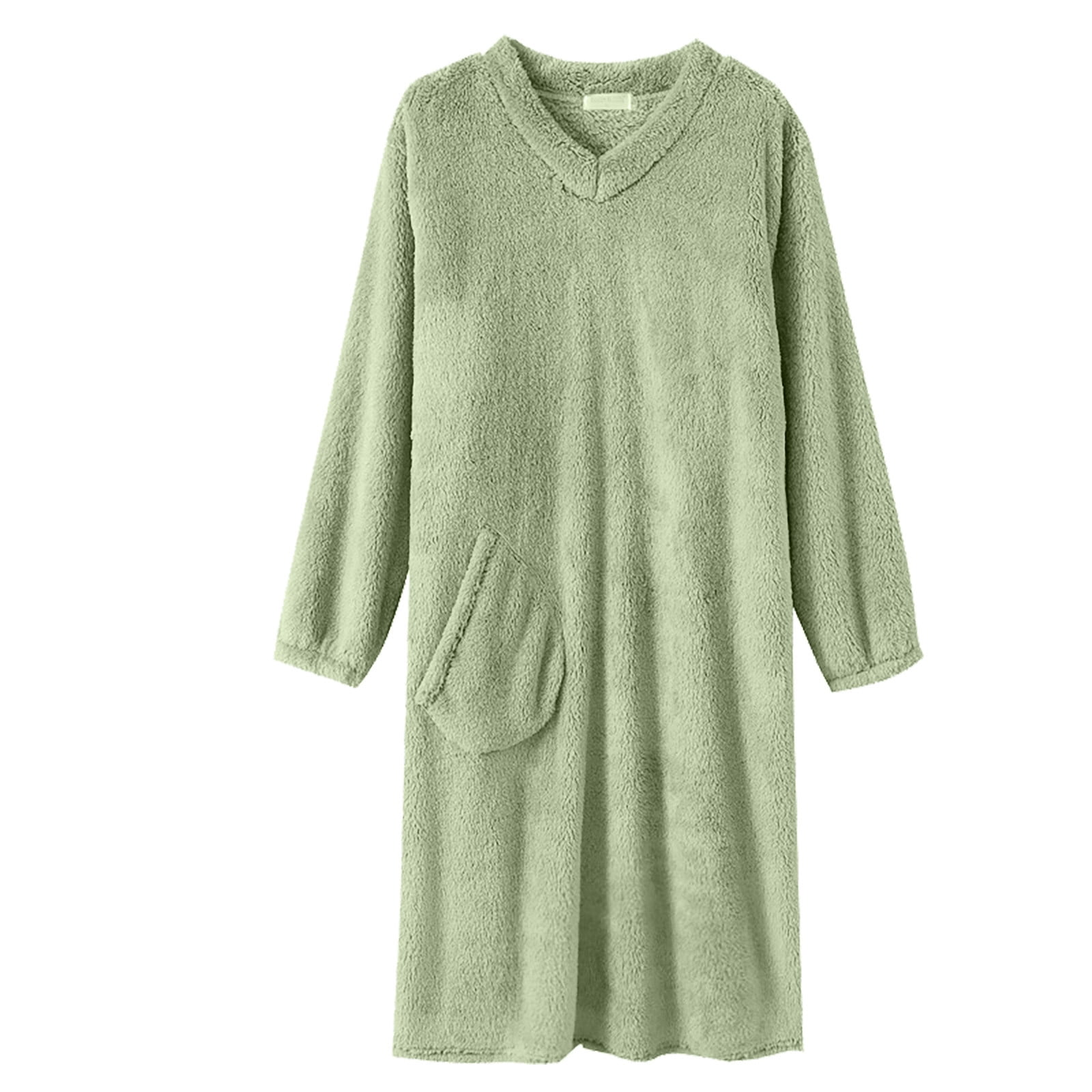 Erwazi Women Long Pullover Robe Fuzzy Fluffy Home Pajamas Soft Cute ...