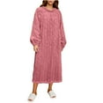 thumbnail image 1 of Erwazi Women Long Pullover Robe Fuzzy Fluffy Home Pajamas Soft Cute Loungewear Bathrobe, 1 of 6