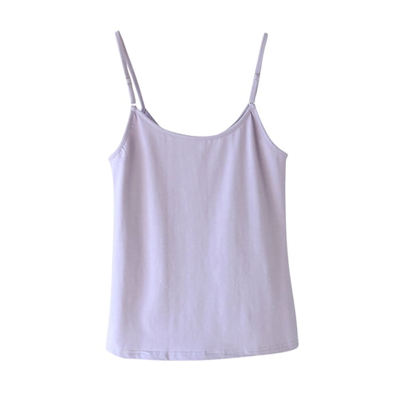 Erwazi Women'S Tank Top Pajama Built in Bra Soft Cotton Sleepwear Loose Fit Casual Pajamas