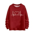thumbnail image 1 of Erwazi Women Valentine's Day Red Sweaters Oversize Pullover Valentine Crew Neck Outfits Tops, 1 of 6