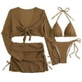 thumbnail image 1 of Erwazi Women's 4 Piece Drawstring Bikini Swimsuit Set Cover Up Skirt&Top Beach Summer Bathing Suit, 1 of 3