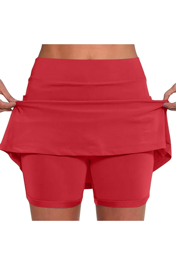 Women's Active Skort Skirt Running Tennis Golf Workout Sports Shorts with Pockets