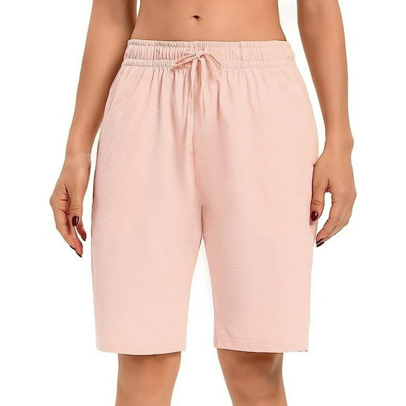 Erwazi Women's Bermuda Shorts Drawstring Summer Running Gym Workout Long Shorts for Women Lounge Walking Athletic