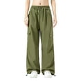 thumbnail image 1 of Erwazi Women's Cargo Pants High Waist Trousers Outdoor Ankle Drawstring Joggers Outfit with Multi-Pocket, 1 of 4