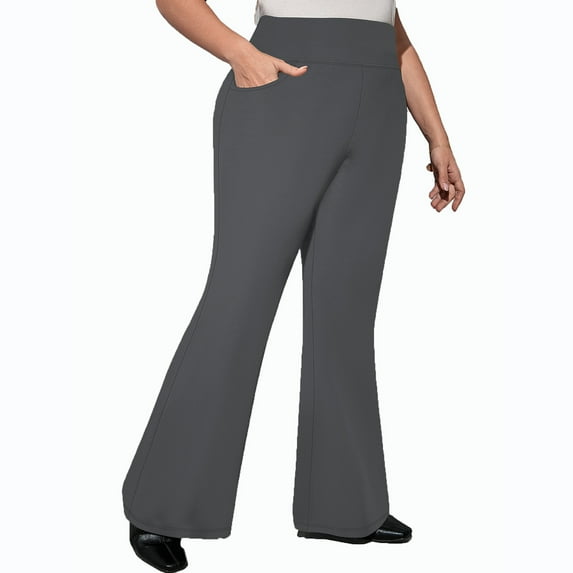 Erwazi Plus Size Yoga Pants Women Wide Leg High Waist Bootcut Workout Flare Leggings with Pockets