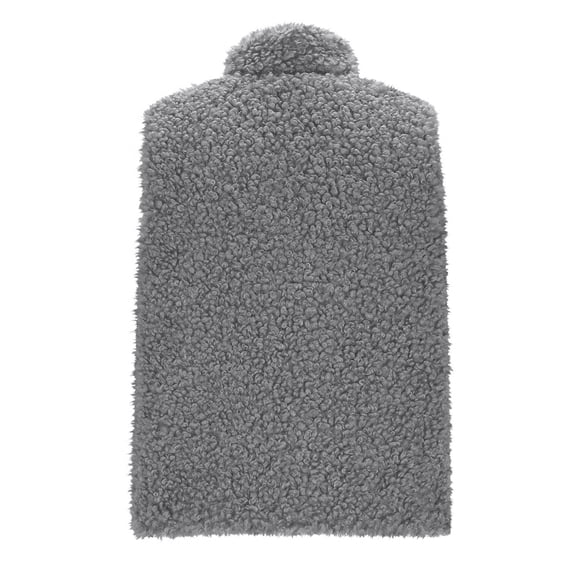 Erwazi Women's Fuzzy Fluffy Zip Up Vest Stand Up Collar Spring Fall Outerwear