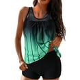 thumbnail image 1 of Erwazi Women's Gradient Modest Tankini Set High Waisted 2 Piece Swimsuit Tummy Control Beach Bathing Suit Set, 1 of 5