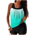 thumbnail image 1 of Erwazi Women's Gradient Modest Tankini Set High Waisted 2 Piece Swimsuit Tummy Control Beach Bathing Suit Set, 1 of 5