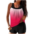 thumbnail image 1 of Erwazi Women's Gradient Modest Tankini Set High Waisted 2 Piece Swimsuit Tummy Control Beach Bathing Suit Set, 1 of 5