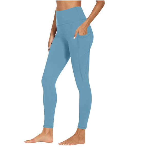 Erwazi Women's High Waist Yoga Pants with Pockets Tummy Control Workout Yoga Leggings Plus Size Leggings