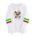thumbnail image 1 of Erwazi Women's Mardi Gras Day Sweatshirt Drawstring Hoodies Long Sleeve Casual Party Top, 1 of 4