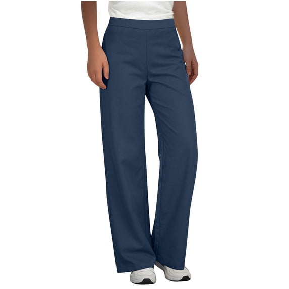 Erwazi Women's Office Dress Pants Full Length Straight Leng Casual Trousers with Pocket