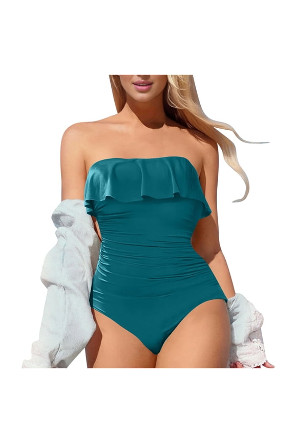 Women's One Piece Swimsuit Solidr Tummy Control Open Back Beach Wear