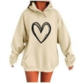 thumbnail image 1 of Erwazi Women's Oversized Pullover Hoodies Heart Printed Hooded Sweatshirts Casual Cute Graphic Hoodie with Pockets, 1 of 4