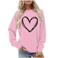 thumbnail image 1 of Erwazi Women's Oversized Sweatshirt Crew Neck Heart Printed Pullover Tops Casual Cute Graphic Sweatshirts, 1 of 5