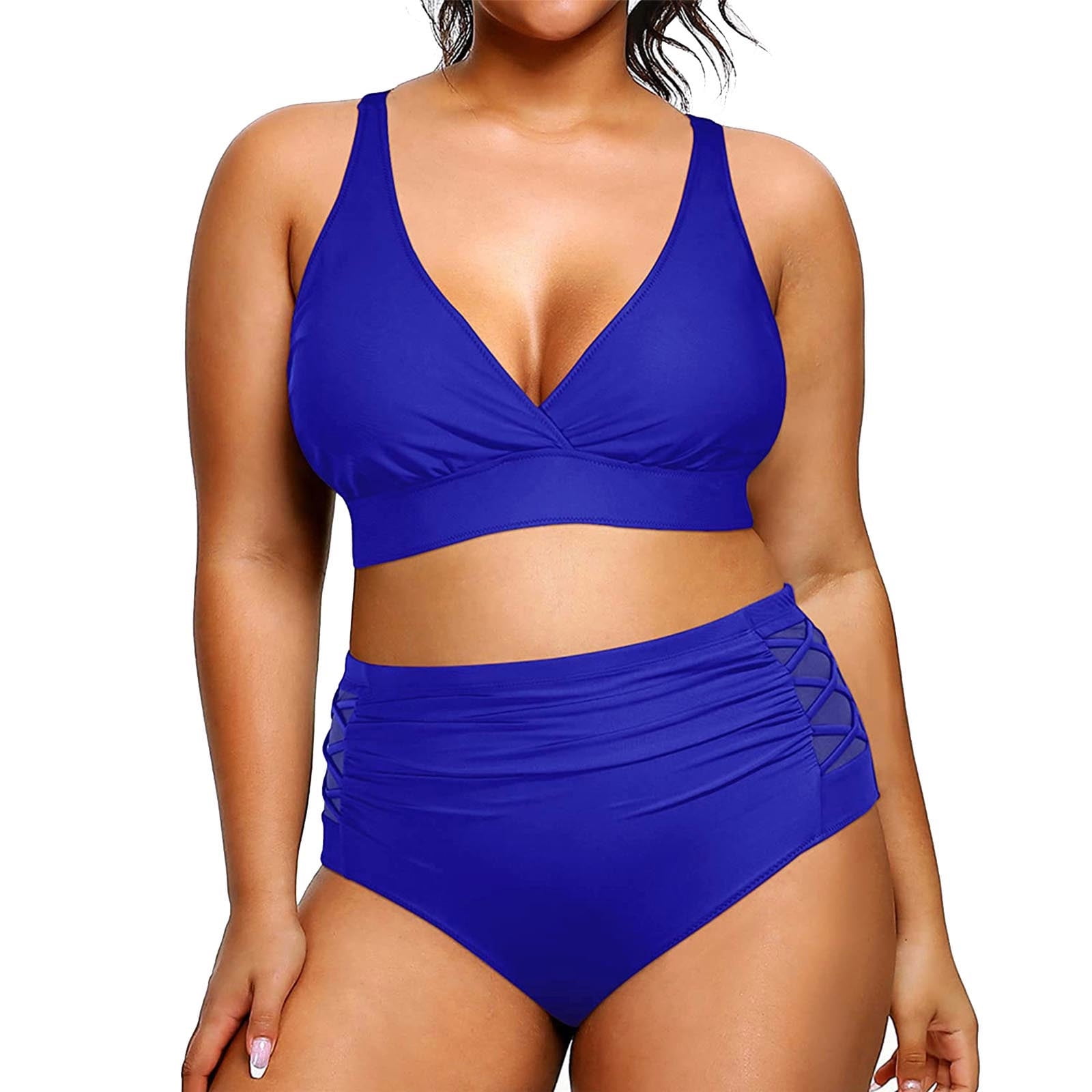 Erwazi Womens Plus Size Bikini Sets Tummy Control Two Piece Swimsuit