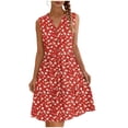 thumbnail image 1 of Erwazi Women's Printed Summer Dresses V Neck Sleeveless Tank Button Front Maxi Beach Dress, 1 of 7