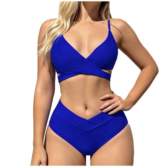 Erwazi Women's Slimming Elegant Bikini Set Padded 2 Piece Vacation Tummy Control Beach Swimwear
