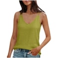 thumbnail image 1 of Erwazi Women's Solid Color Crew Neck Double Strap Cami Sleeveless Slim Fit Casual Trendy Tank Top, 1 of 6