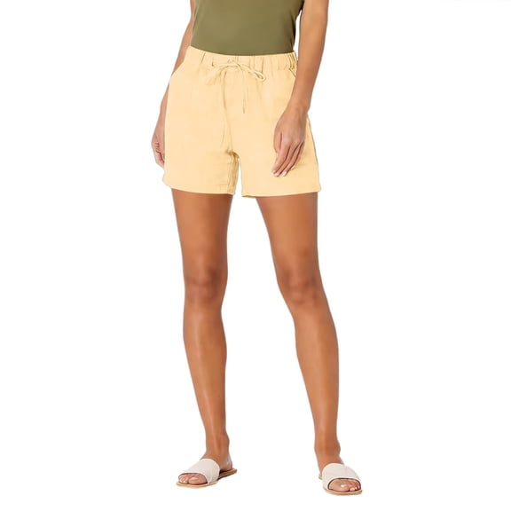 Erwazi Women's Solid Shorts Drawstring Waist Loose Fit Summer Mid Length Lightweight Shorts with Pockets
