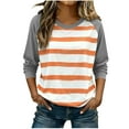 thumbnail image 1 of Erwazi Women's Stripe Sweatshirt Crewneck Long Sleeve Pullover Casual Tops Comfy Trendy Outfits, 1 of 5