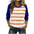 thumbnail image 1 of Erwazi Women's Stripe Sweatshirt Crewneck Long Sleeve Pullover Casual Tops Comfy Trendy Outfits, 1 of 5