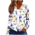 thumbnail image 1 of Erwazi Women's Zip Up Sweatshirts Jackets Hooded Long Sleeved Loose Outwear Top with Pockets, 1 of 6