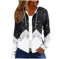 thumbnail image 1 of Erwazi Women's Zip Up Sweatshirts Jackets Hooded Long Sleeved Loose Outwear Top with Pockets, 1 of 6
