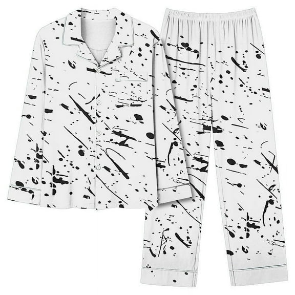 Erwazi Womens Button Down Shirt and Pants Pajama Outfit Sets Casual Lounge Pjs Sleepwear Set, White, S