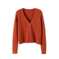 thumbnail image 1 of Erwazi Womens Cardigan Sweaters Button Down Cotton Jacket Coat Solid Casual Long Sleeve V-Neck Outerwear, 1 of 5