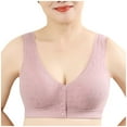 thumbnail image 1 of Erwazi Womens Front Button Bra Front Closure Everyday Wireless Bras Comfortable Convenient Cotton Bras for Older Women No Wire, 1 of 8