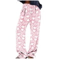 thumbnail image 1 of Erwazi Womens Fuzzy Pajama Pants Valentines Print Fluffy Elastic Loungewear Pant, 1 of 6