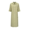 thumbnail image 1 of Erwazi Womens Maxi Dress Summer Fall Casual 3/4 Sleeve Button Down Shirt Dress Beach Cover Up Dress, 1 of 5