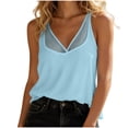 thumbnail image 1 of Erwazi Womens Mesh Tank Top Summer Solid V Neck Comfort Sleeveless Camisole, 1 of 6