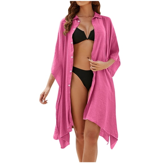 Erwazi Womens Open Front Beach Swimsuit Cover Ups Loose Cardigan Sun Protection Summer Bathing Suit Cover Up