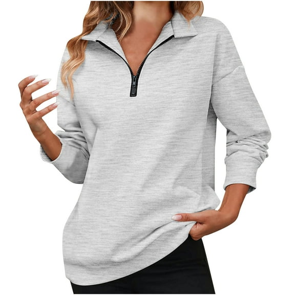 Erwazi Womens Oversized Sweatshirts Long Sleeve Half Zip Pullover Fall Fashion Outfits Casual Loose Tops