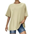 thumbnail image 1 of Erwazi Womens Oversized T Shirts Crew Neck Short Sleeve Basic Tees Summer Tops Casual Loose Shirts Tunic, 1 of 6