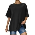 thumbnail image 1 of Erwazi Womens Oversized T Shirts Crew Neck Short Sleeve Basic Tees Summer Tops Casual Loose Shirts Tunic, 1 of 4