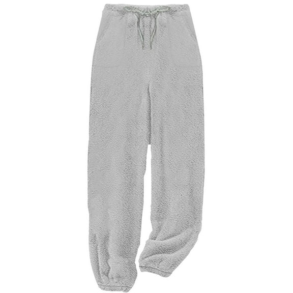Erwazi Womens Pajama Pants Soft Fuzzy Plush Pjs Bottom Loungewear Winter Lounge Pants with Pockets