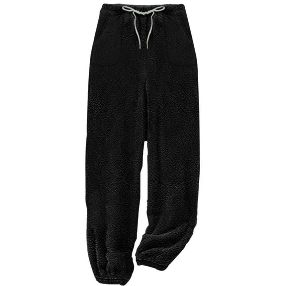 Erwazi Womens Pajama Pants Soft Fuzzy Plush Pjs Bottom Loungewear Winter Lounge Pants with Pockets