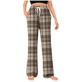 thumbnail image 1 of Erwazi Womens Plaid Print Loungewear Pants Drawstring Waist Casual Sleep Pants with Side Pockets, 1 of 5