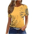 thumbnail image 1 of Erwazi Womens Summer Tunic Tops Dressy Pleated Crewneck Short Sleeve Shirts Blouses, 1 of 4