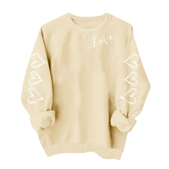 Erwazi Womens Valentines Hoodies Sweatshirts Crewneck Long Sleeve Cute Print Pullover Tops