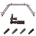 thumbnail image 1 of Erwin 13/16" Double Bay Window curtain rod Adjustable 20"-36", 38"-72" - Cocoa,(ABay-08-7D), 1 of 4