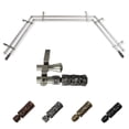 thumbnail image 1 of Erwin 13/16" Double Bay Window curtain rod Adjustable 20"-36", 38"-72" - Satin Nickel,(ABay-08-5D), 1 of 4